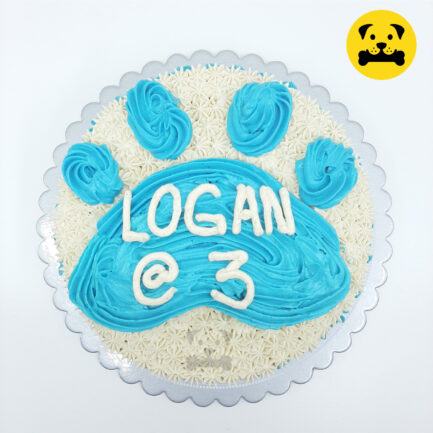 blue paw print pet cake for dogs and cats