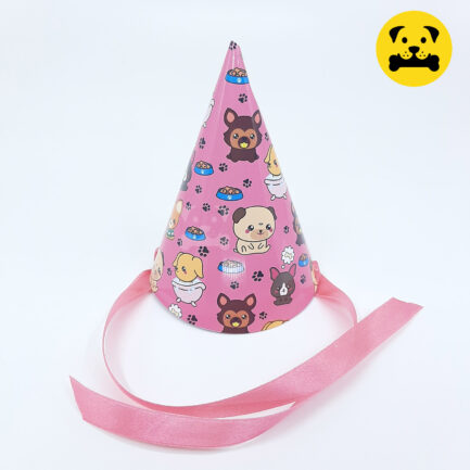 pink pawty hat, party hat for pet dog and cats