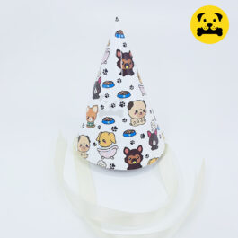 white pawty hat, party hat for pet dog and cats