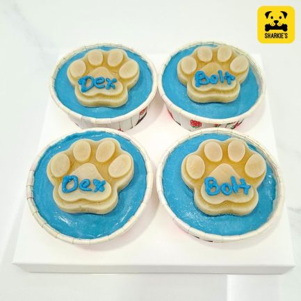 Pawprint pupcakes in blue