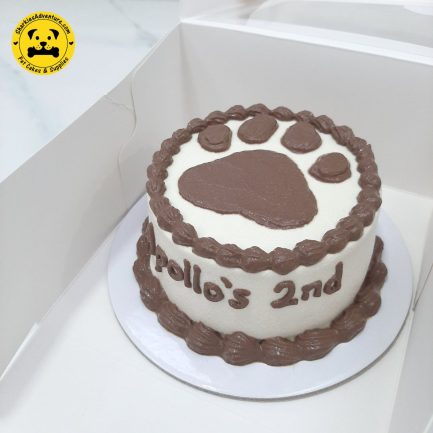 big paw print pet birthday cake