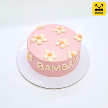 dainty daisy pet birthday cake in pink