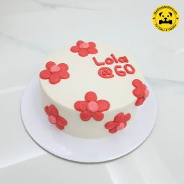 red flowers pet dog and cat birthday cake