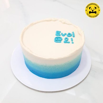 pet birthday celebration blue gradient cake