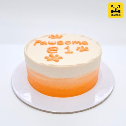 orange gradient pet birthday cake