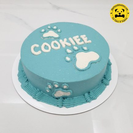 paw prints pet birthday cake