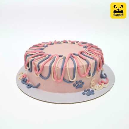 tofu noodles pet birthday cake in pink