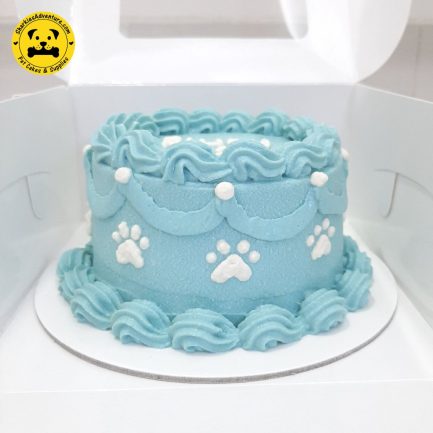 blue vintage minimalist design pet birthday cake