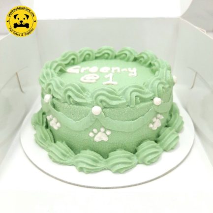 green vintage minimalist design pet birthday cake