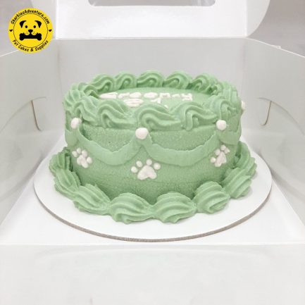 green vintage minimalist design pet birthday cake