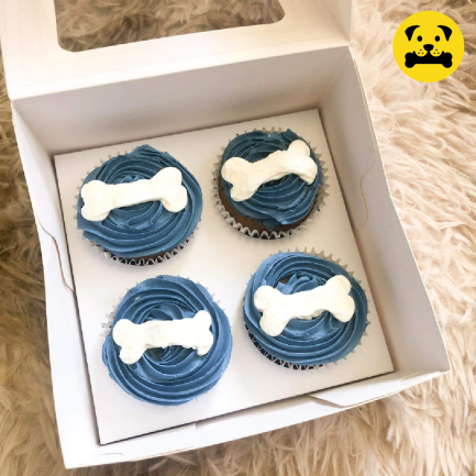 dog bone design blue pup cakes