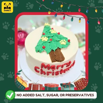 Sharkie's Adventure Christmas Tree Pet Cake